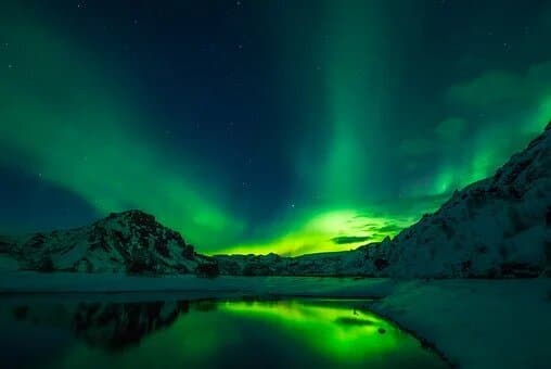 Visite de l'Islande en voiture, Aperçu des aurores boréales vertes